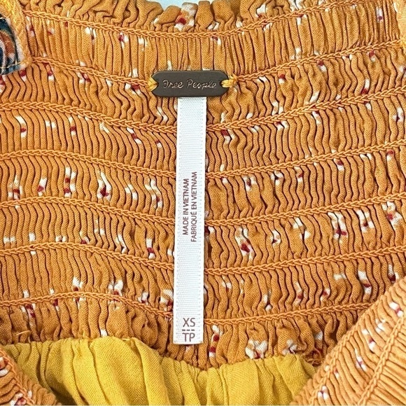 Free People Walking Through My Dreams Smocked Cutout Boho Mini Dress XS - Picture 15 of 16